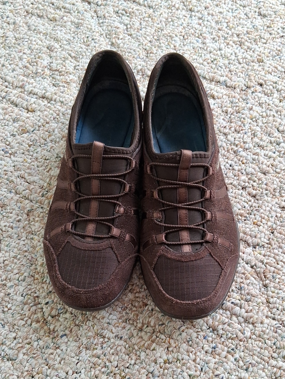 Skechers Breathe Easy "Big Bucks" Chocolate Brown Slip On Bungee Sneakers ~ 9M